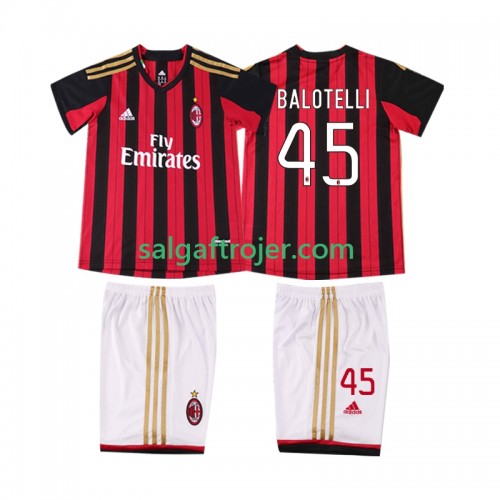 AC Milan BALOTELL 45 2013 2014 Fodboldtrøjer Børn Retro Hjemmebanesæt Kort ærmer AC Milan BALOTELL 45 2013 2014 Fodboldtrøjer Børn Retro Hjemmebanesæt Kort ærmer